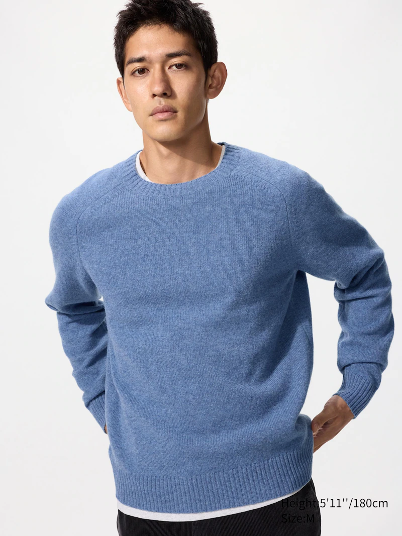 Джемпер с круглым воротником из шерсти ягненка