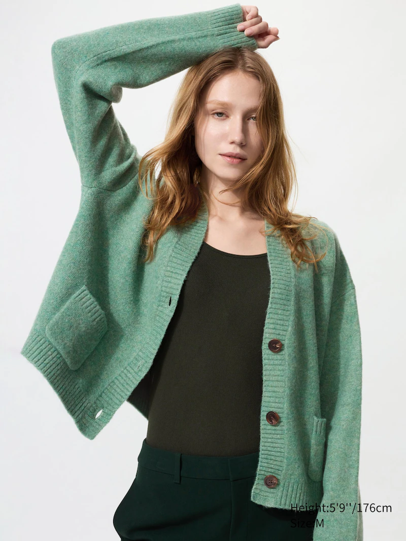 Кардиган из пряжи суфле с коротким рукавом