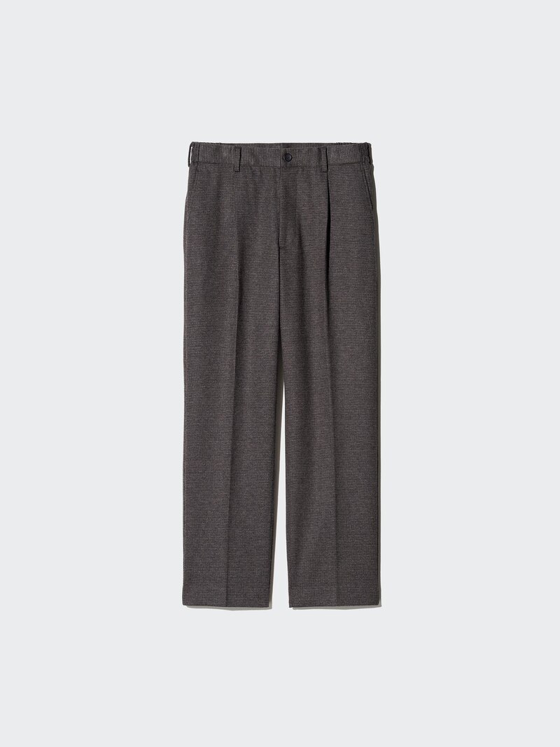 Широкие брюки с запахами (мягкий трикотаж в мелкую клетку)