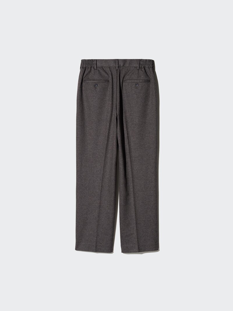 Широкие брюки с запахами (мягкий трикотаж в мелкую клетку)