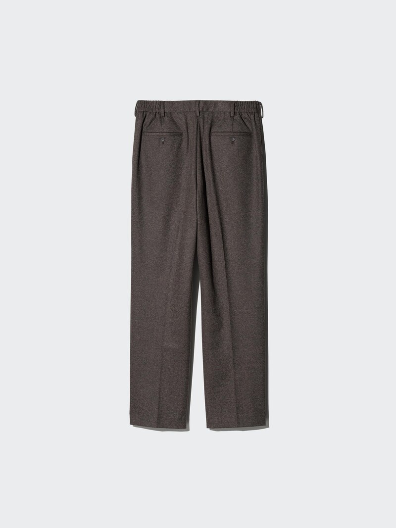 Широкие брюки с плиссировкой (мелированный жерси, узор, удлиненные)