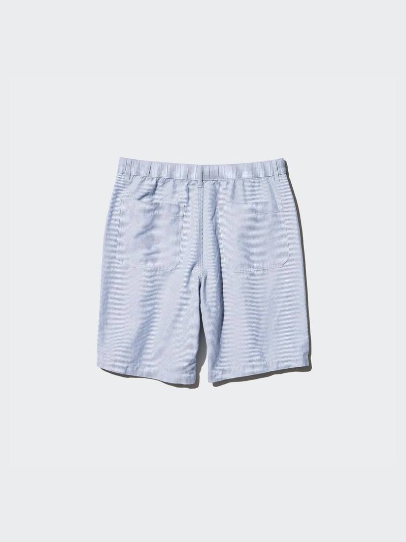 Шорты из льна с полосками