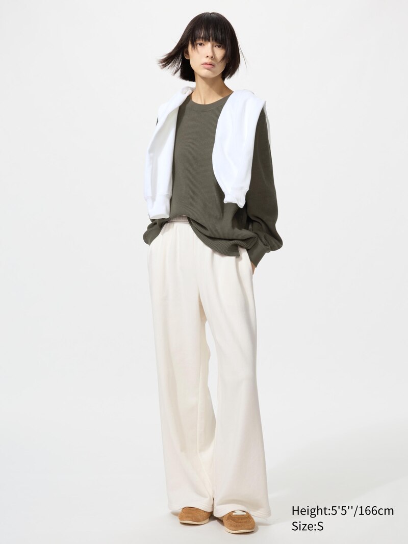 Майка с круглым вырезом из вафельной ткани (длинный рукав)