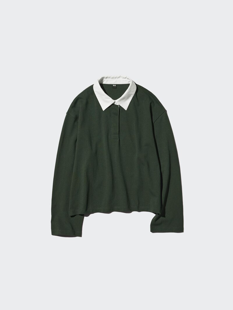 Поло из мятого хлопка (длинный рукав)