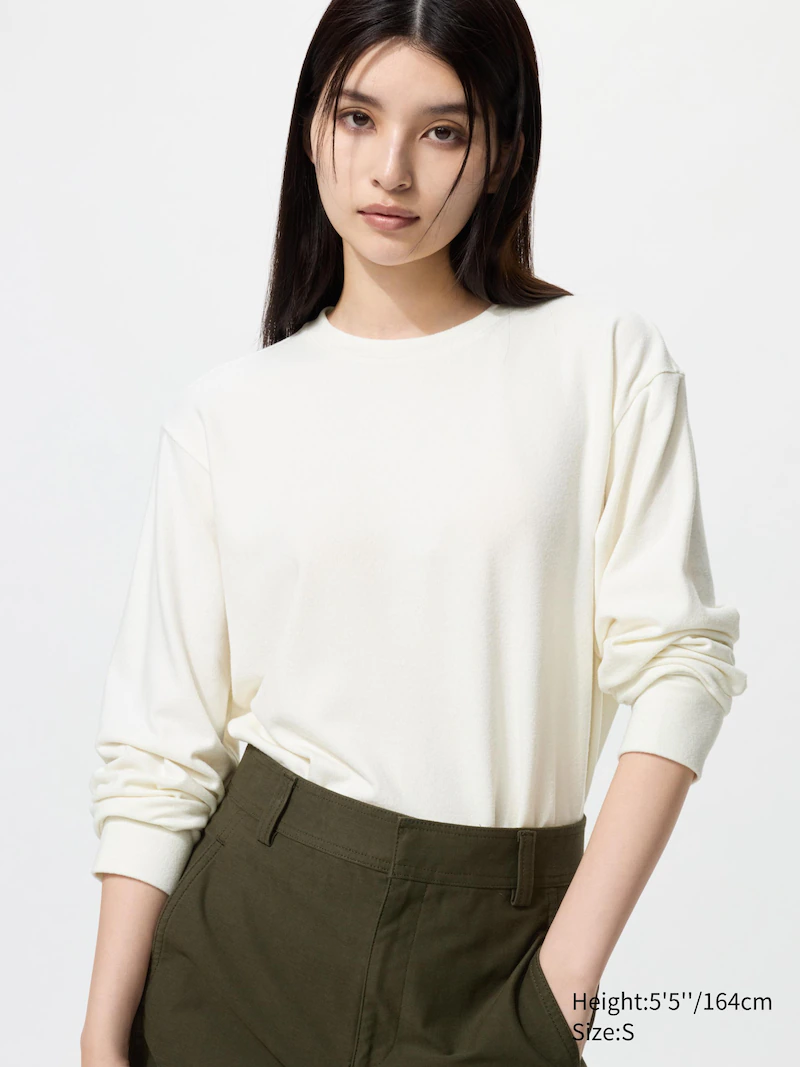 Мягкая вязаная флисовая футболка с круглым вырезом