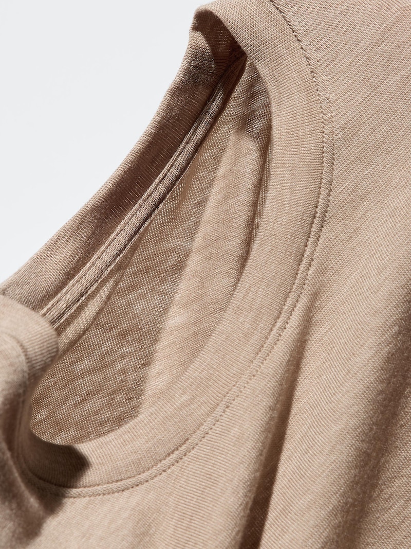 Футболка с круглым вырезом из кашемирового смесового трикотажа heattech extra warm