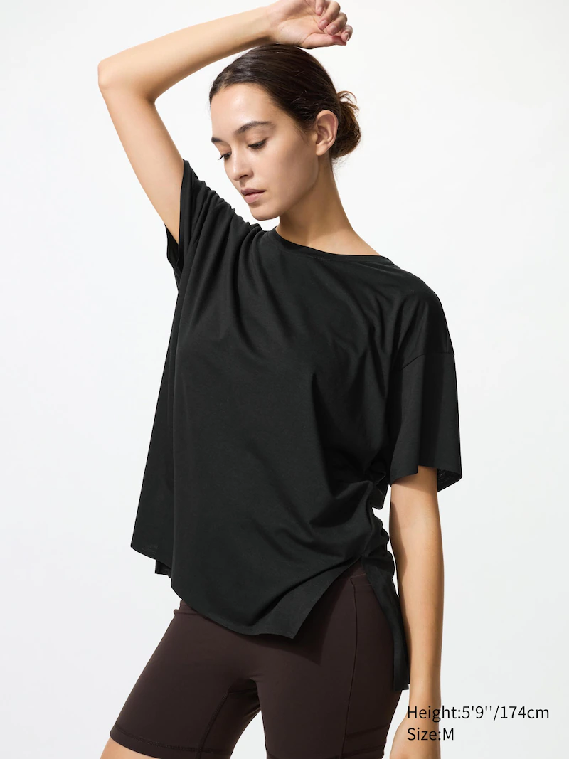 Футболка airism relaxed crew neck