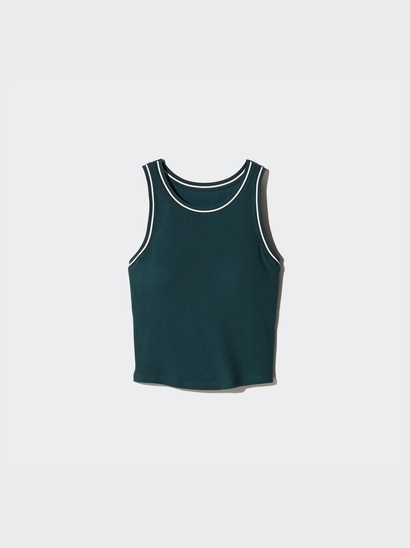 Ребристый укороченный безрукавочный топ-бра (линия)