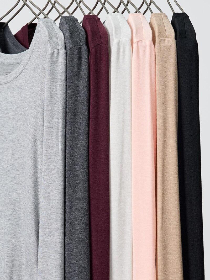 Футболка с округлым вырезом heattech extra warm из кашемирового микса