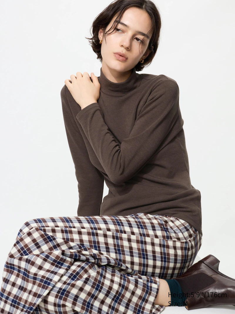 Теплая майка с высоким воротником heattech ultra warm (длинные рукава)