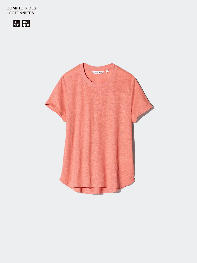 Футболка с круглым вырезом из 100% льна