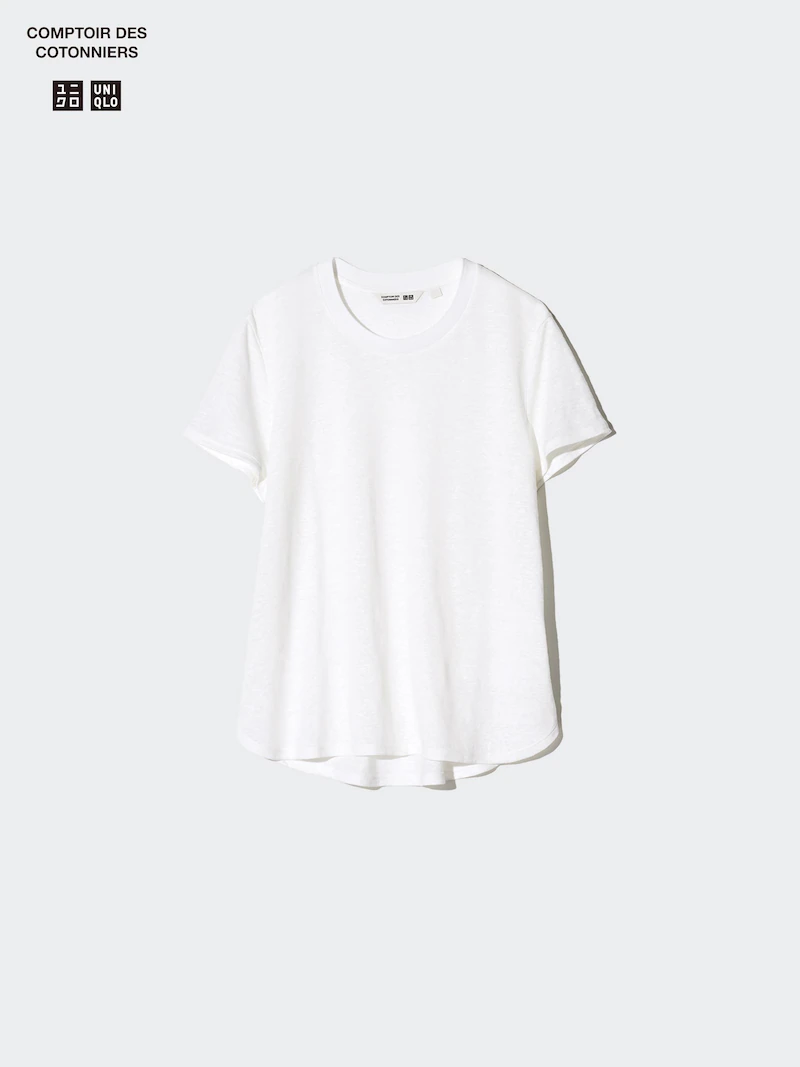 Футболка с круглым вырезом из 100% льна