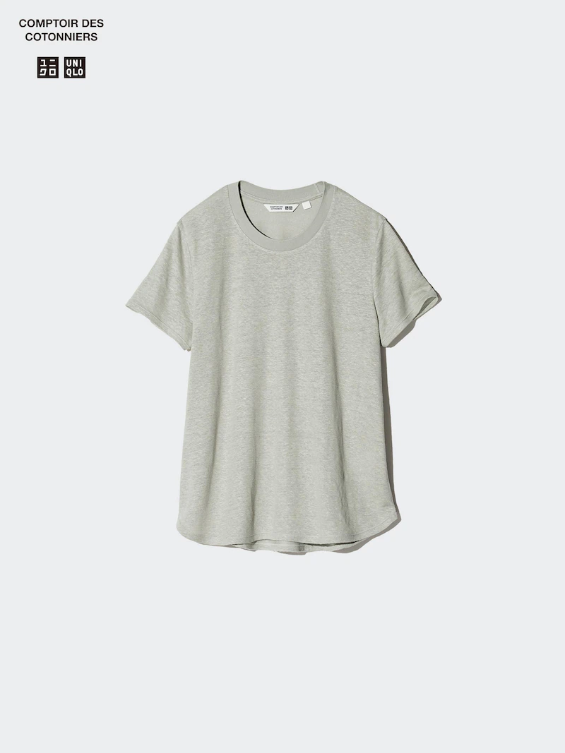 Футболка с круглым вырезом из 100% льна