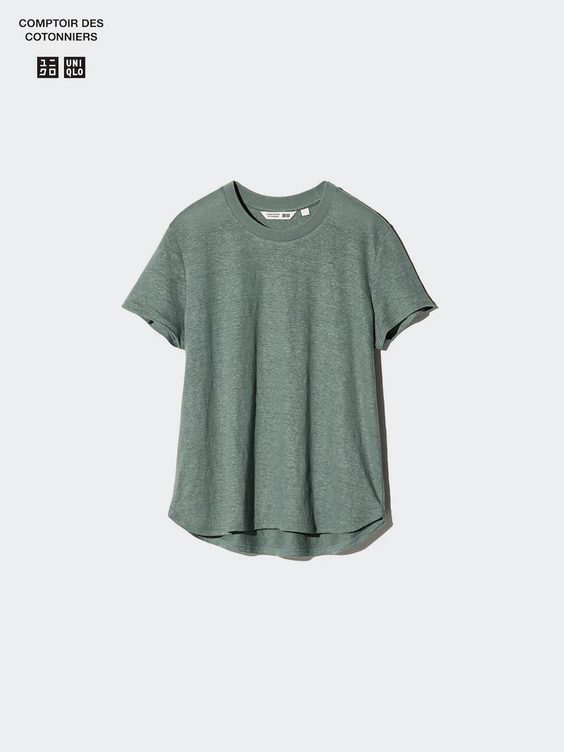 Футболка с круглым вырезом из 100% льна