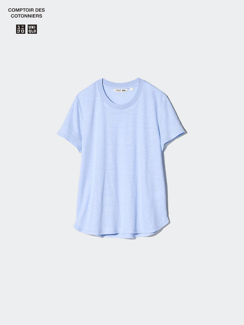 Футболка с круглым вырезом из 100% льна