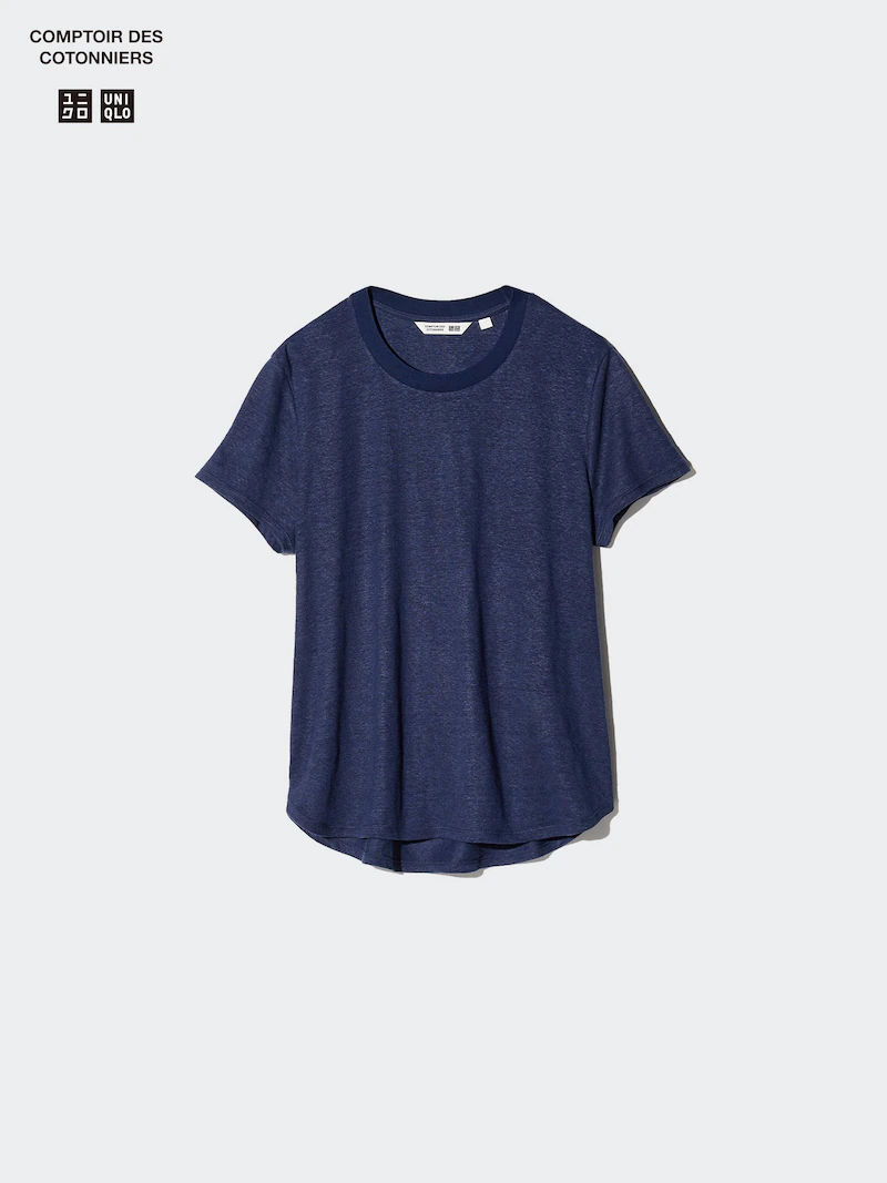 Футболка с круглым вырезом из 100% льна