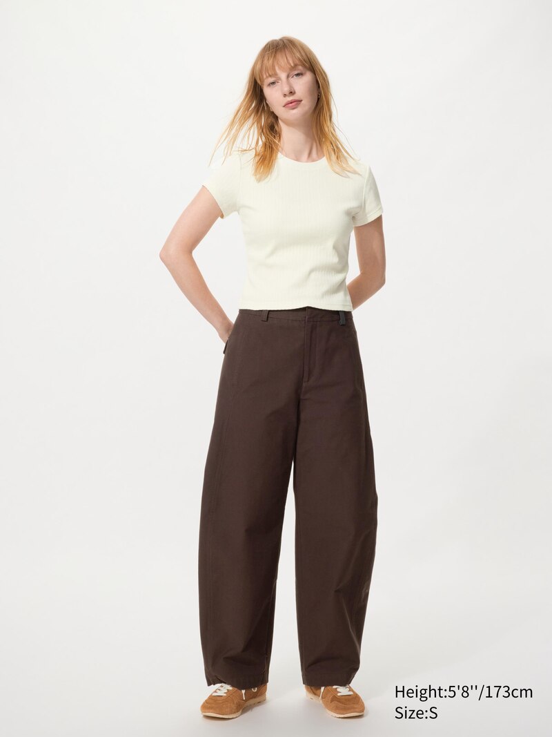 Мини футболка (ребристая) - темно-коричневая