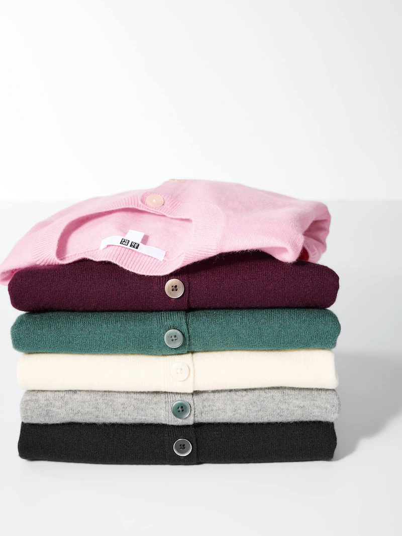 Кардиган короткий с округлым вырезом из 100% кашемира