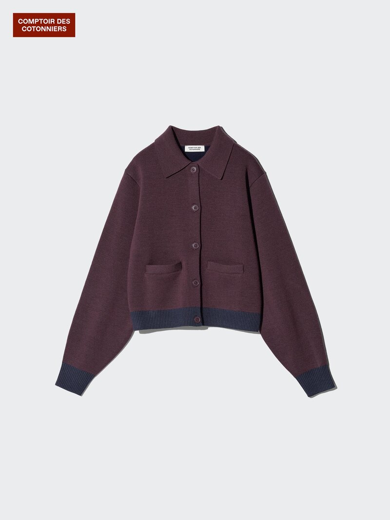 Кардиган с высоким воротником из мериносовой шерсти