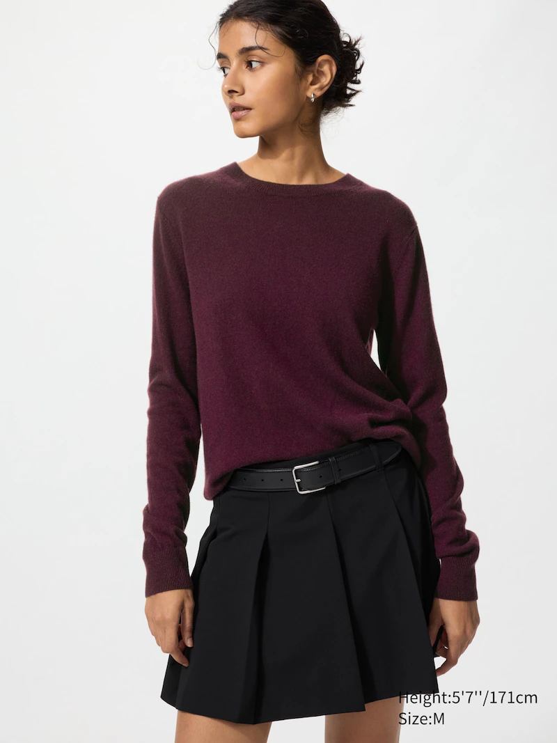 Джемпер с круглым вырезом из 100% кашемира