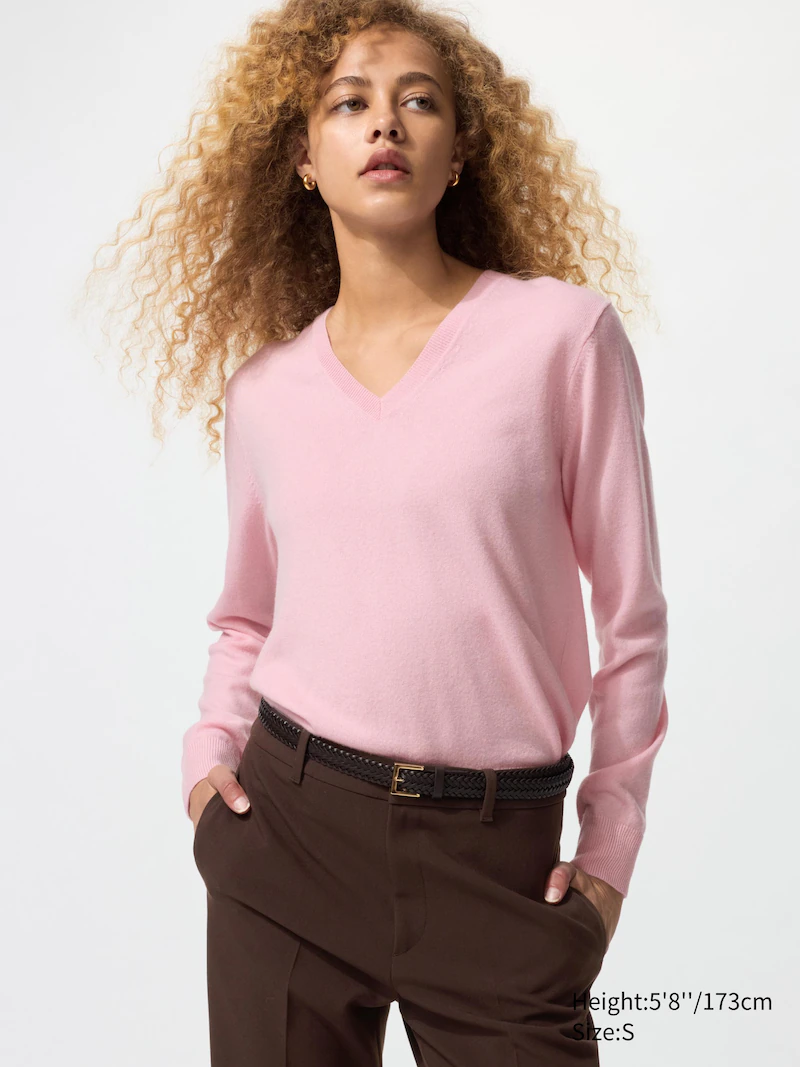 Водолазка из 100% кашемира с v-образным вырезом