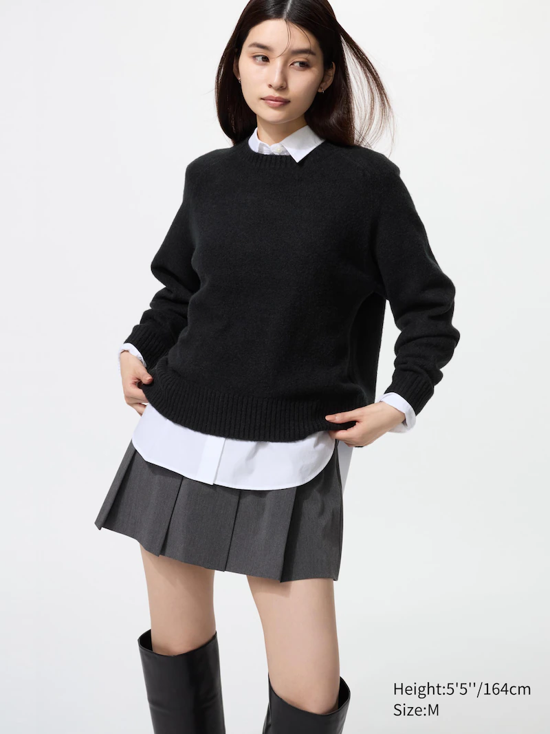 Свитер с круглым вырезом из пряжи суфле