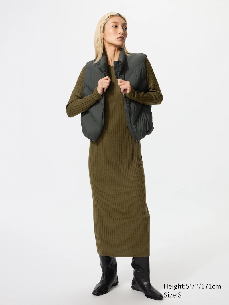 Платье из ребристого мериносового сплава