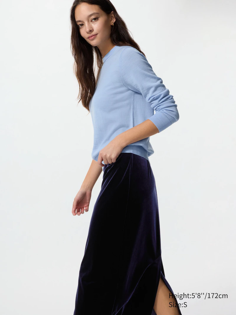 Джемпер с круглым вырезом из 100% мериносовой шерсти