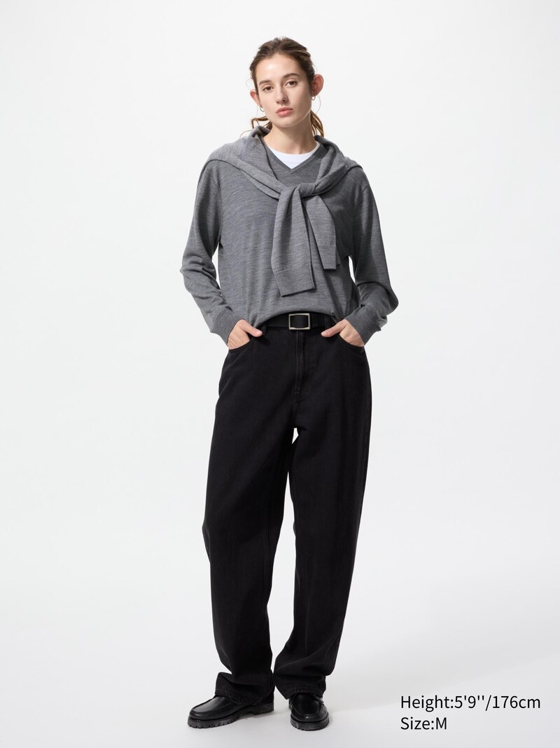 Водолазка с v-образным вырезом из 100% мериносовой шерсти