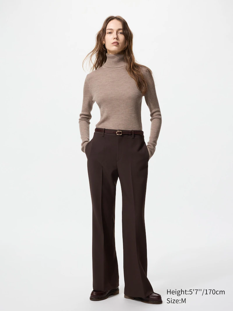 Водолазка из 100% мериносовой шерсти с ребристым узором