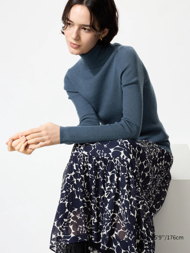 Водолазка с отложным воротником из 100% мериносовой шерсти