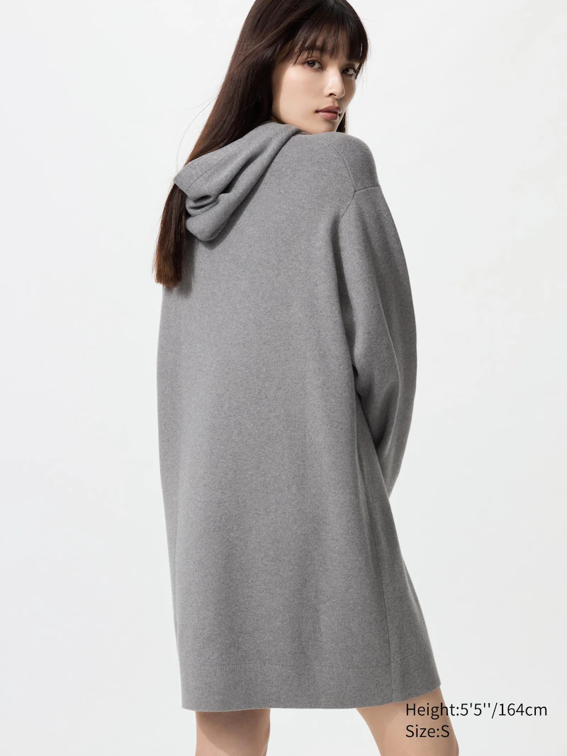 Платье-худи из гладкого хлопка