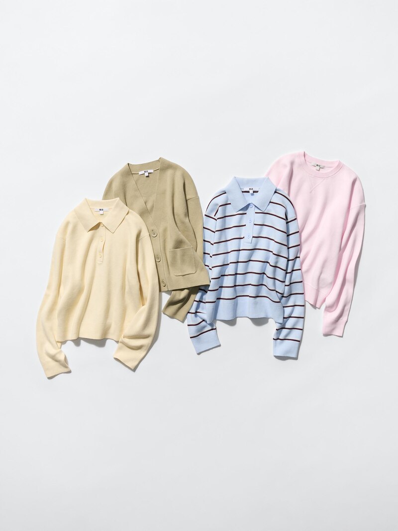 Поло свитер с воротником из гладкого хлопка