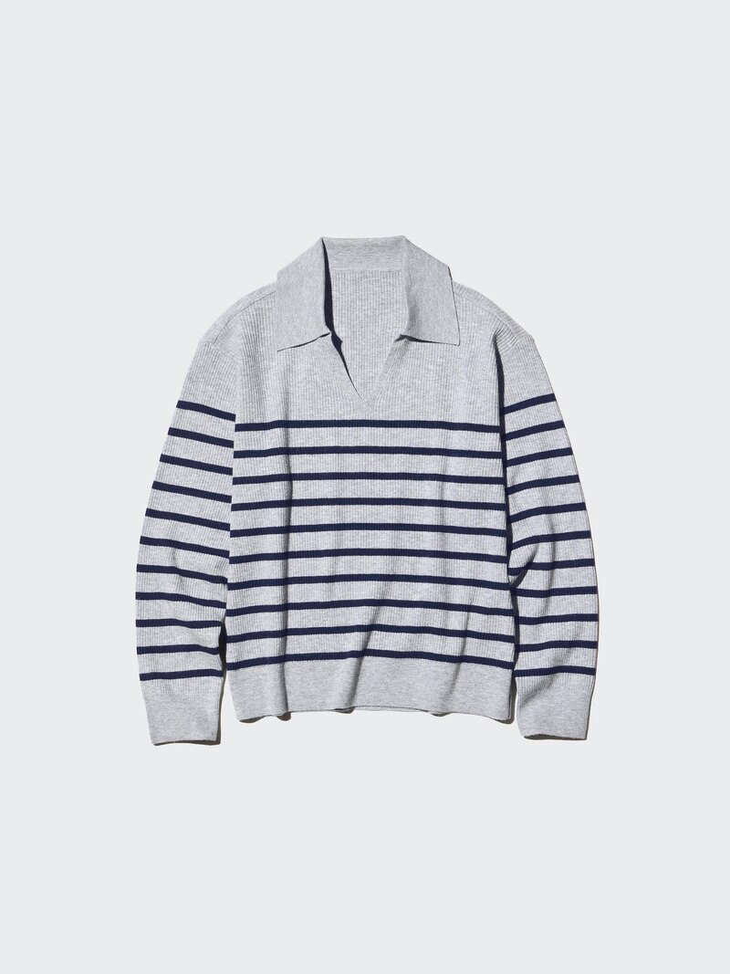 Поло в полоску с ребристым вязанием, можно стирать