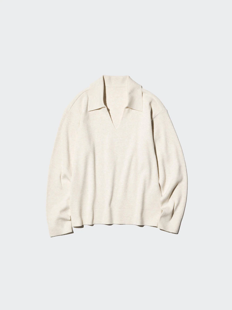 Поло-свитер из дышащего трикотажа