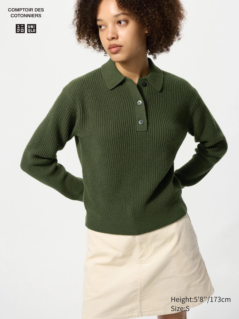 Пуловер-поло из шерстяной смеси