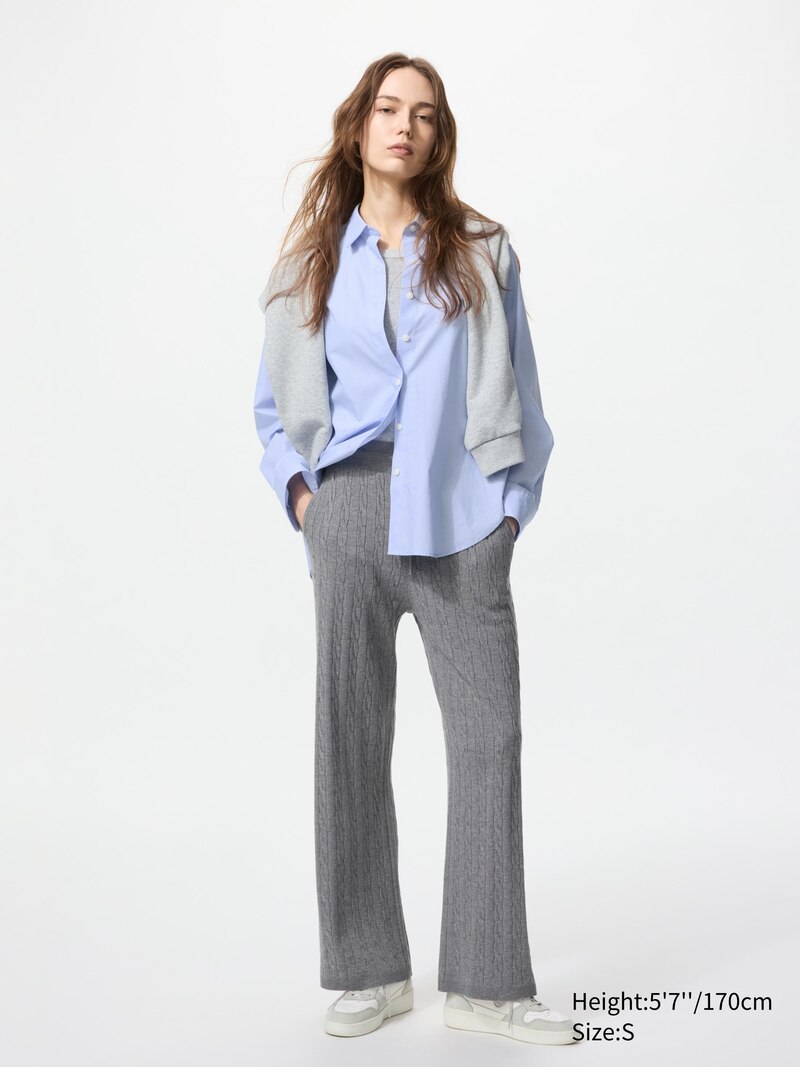 Джемпер из вязаного трикотажа с кабельным узором