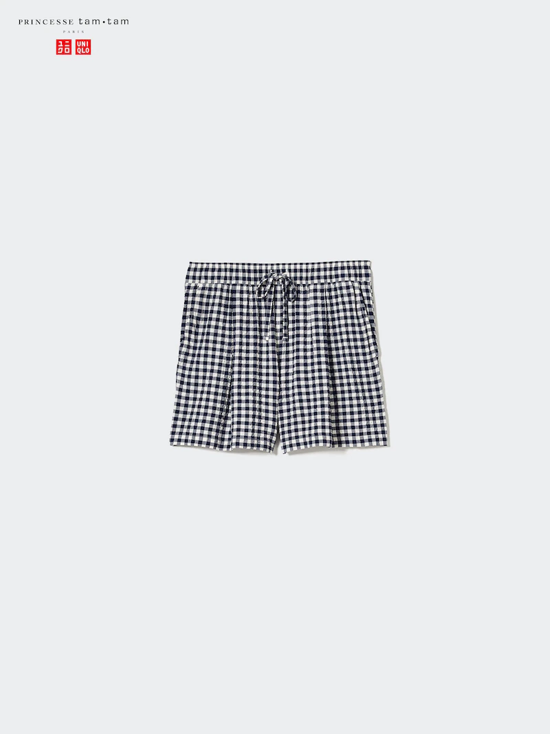 Легкие шорты из сирсакера (в клетку)