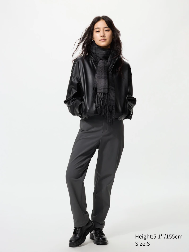 Утепленные брюки с завышенной посадкой (короткие)