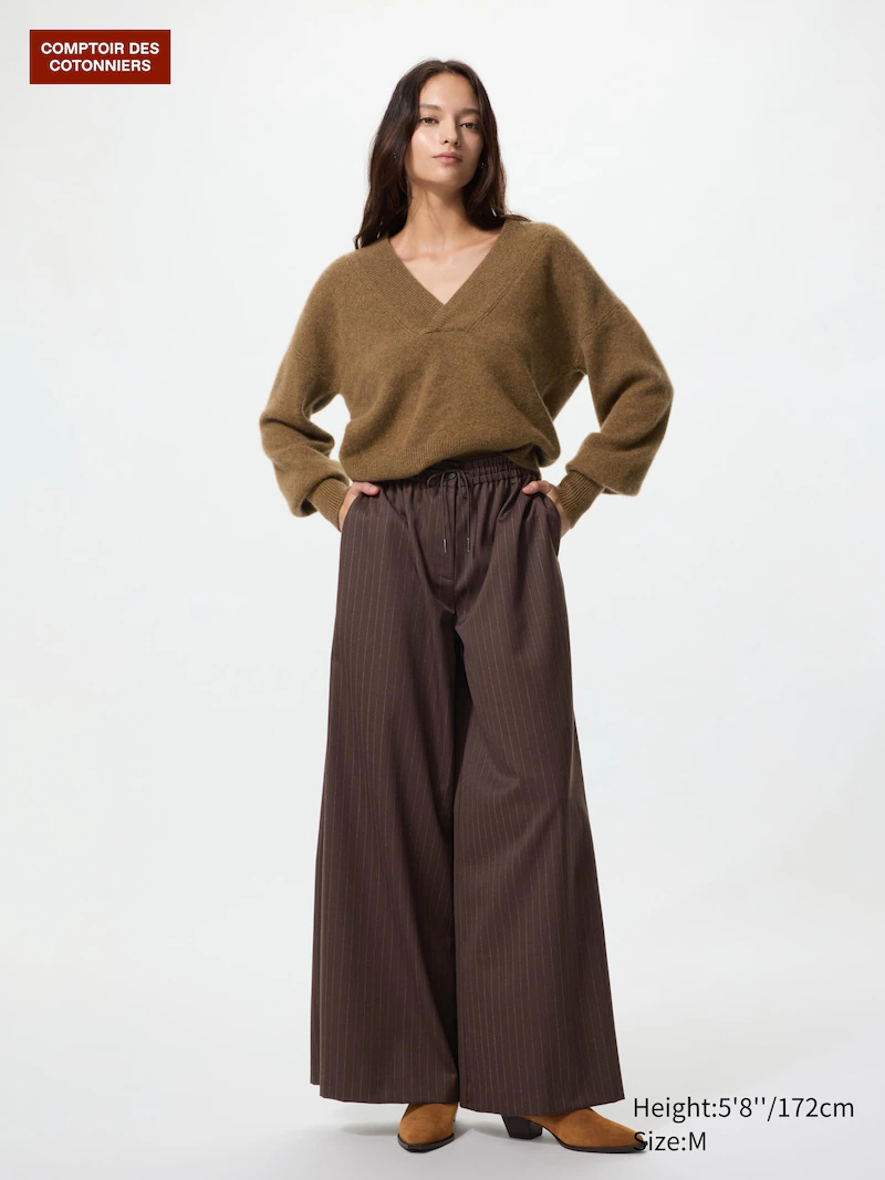 Широкие шерстяные брюки