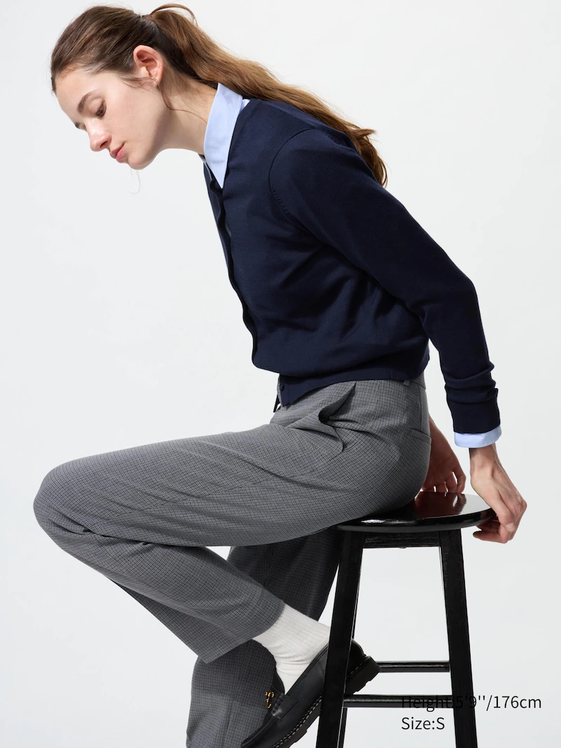 Умные брюки до щиколотки (в клетку, длинные)