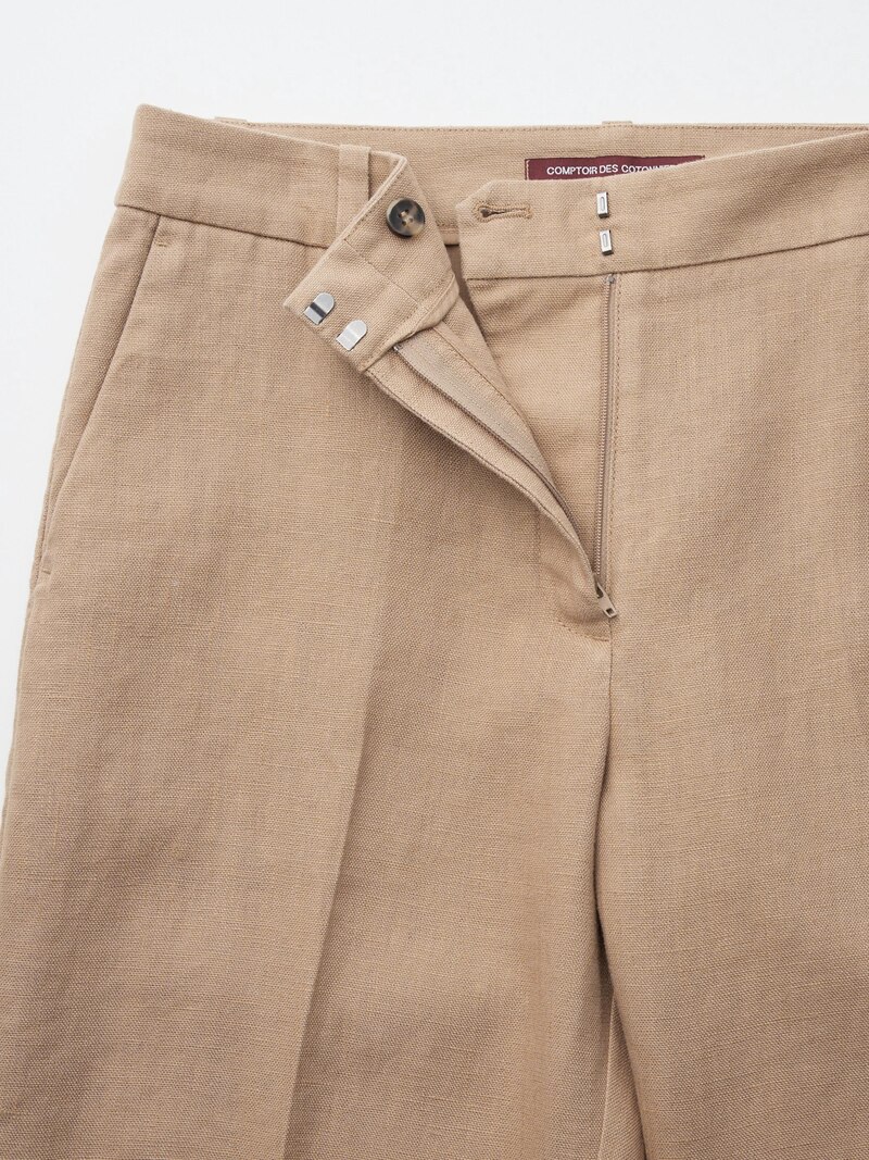 Льняные зауженные брюки до лодыжек