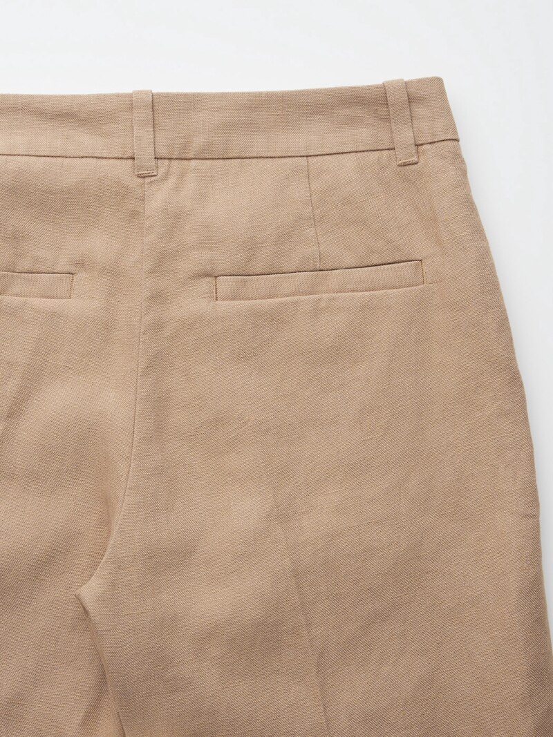 Льняные зауженные брюки до лодыжек