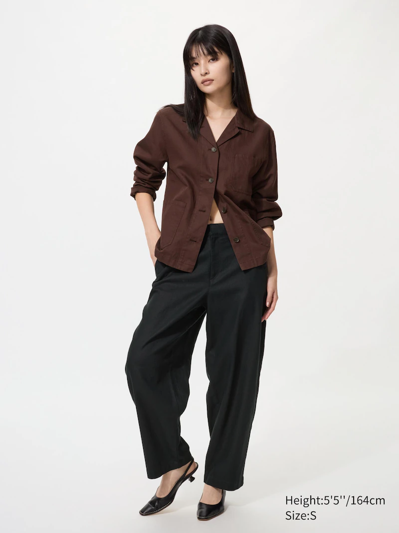 Льняные брюки суженые из хлопка