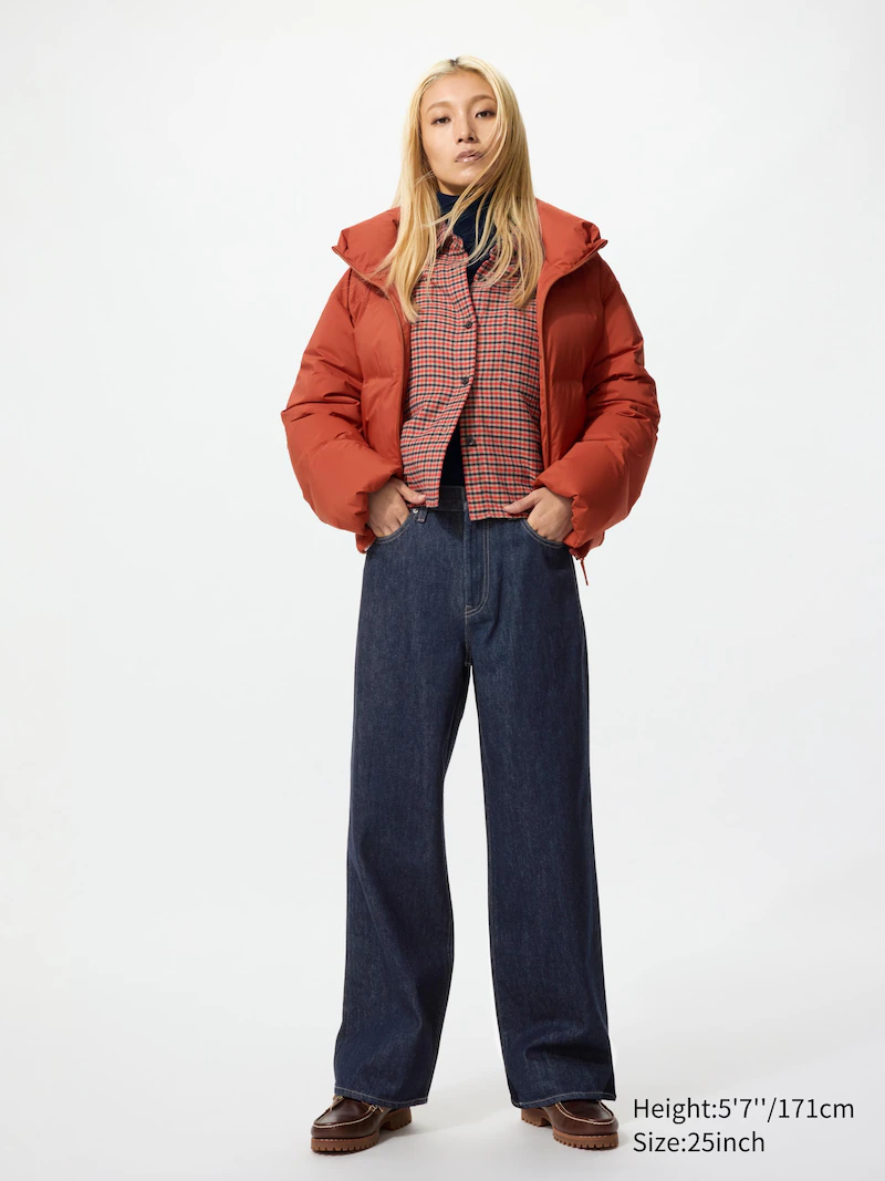 Широкие прямые джинсы (короткие)