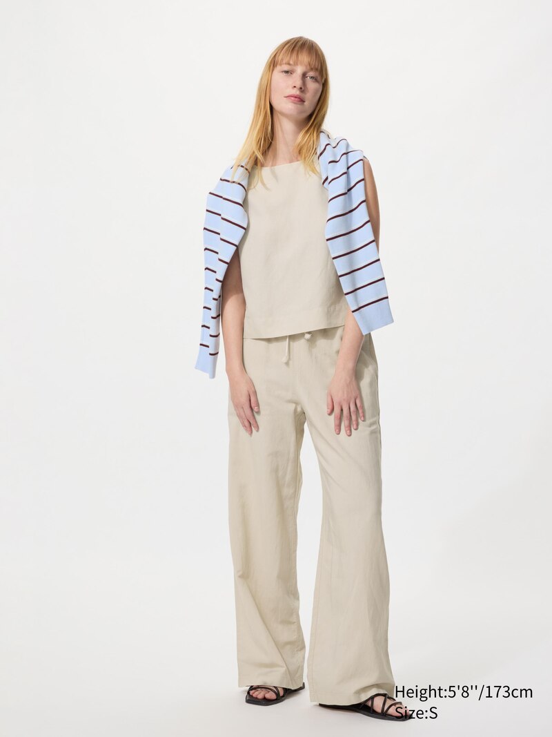 Длинные штаны из льняной смеси (удлиненные)