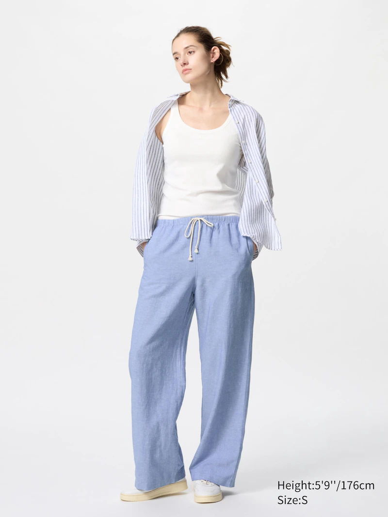 Длинные штаны из льняной смеси (удлиненные)