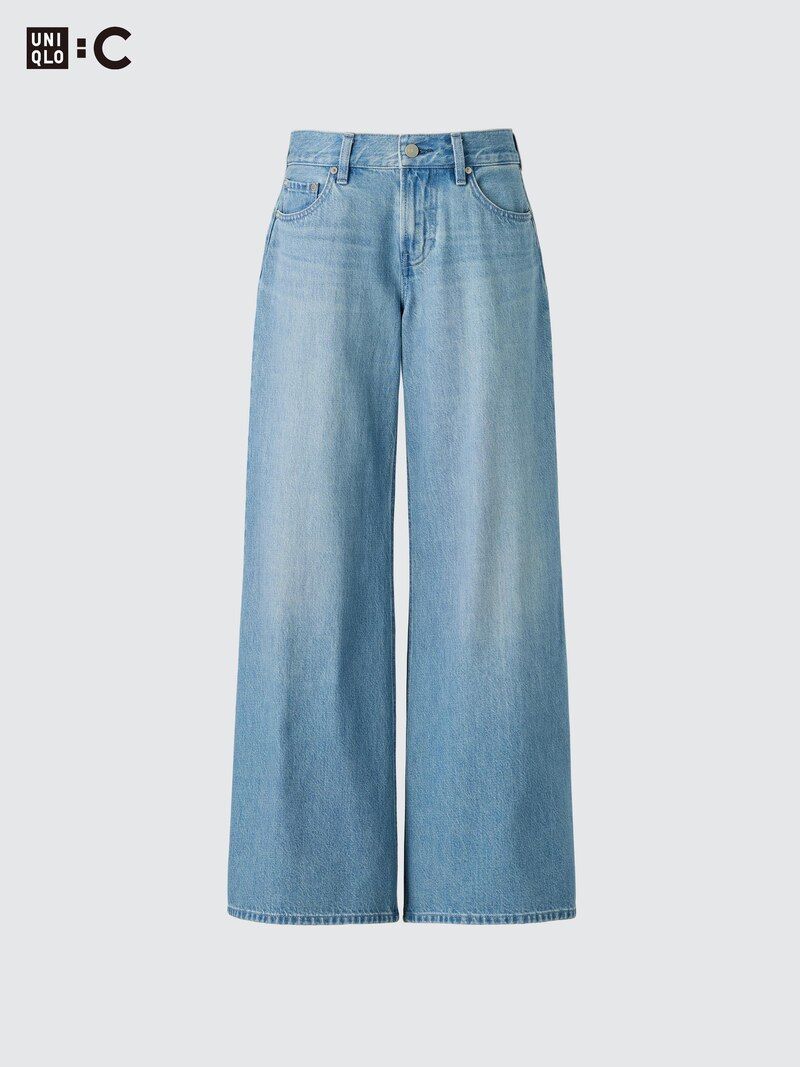 Джинсы с широкими штанинами на низкой посадке