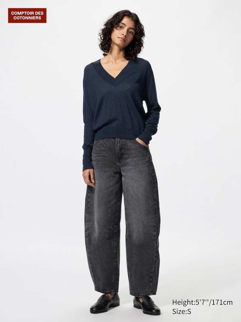 Джинсы с широкими брючинами