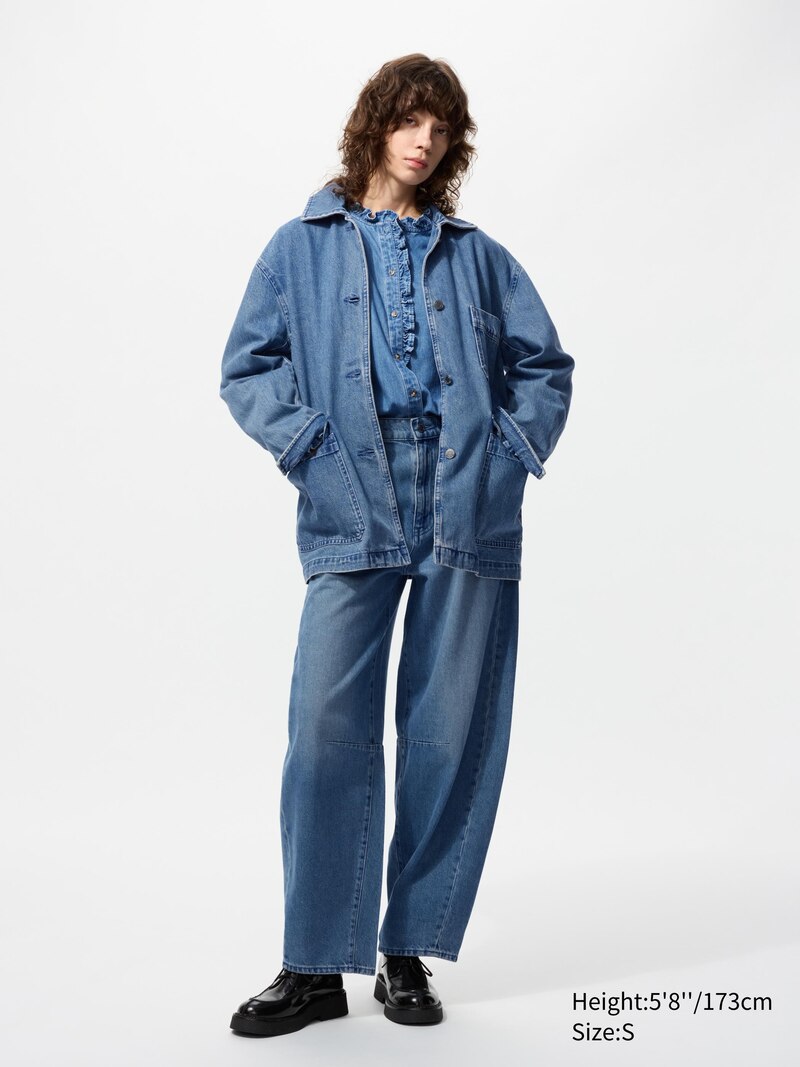 Джинсовая украшенная куртка из хлопка